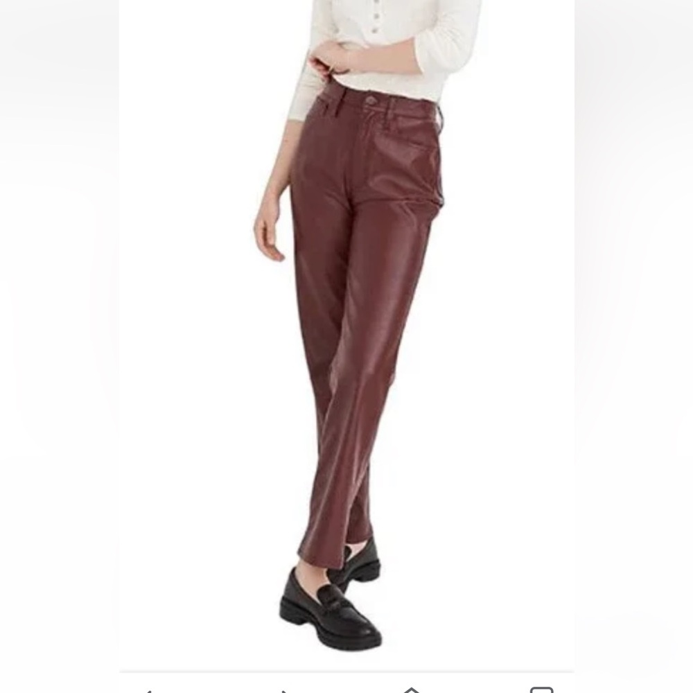 Madewell the perfect vintage straight jean faux leather‎ pants NEW
